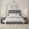 Velvet Storage Bed Frame with Adjustable Headboard