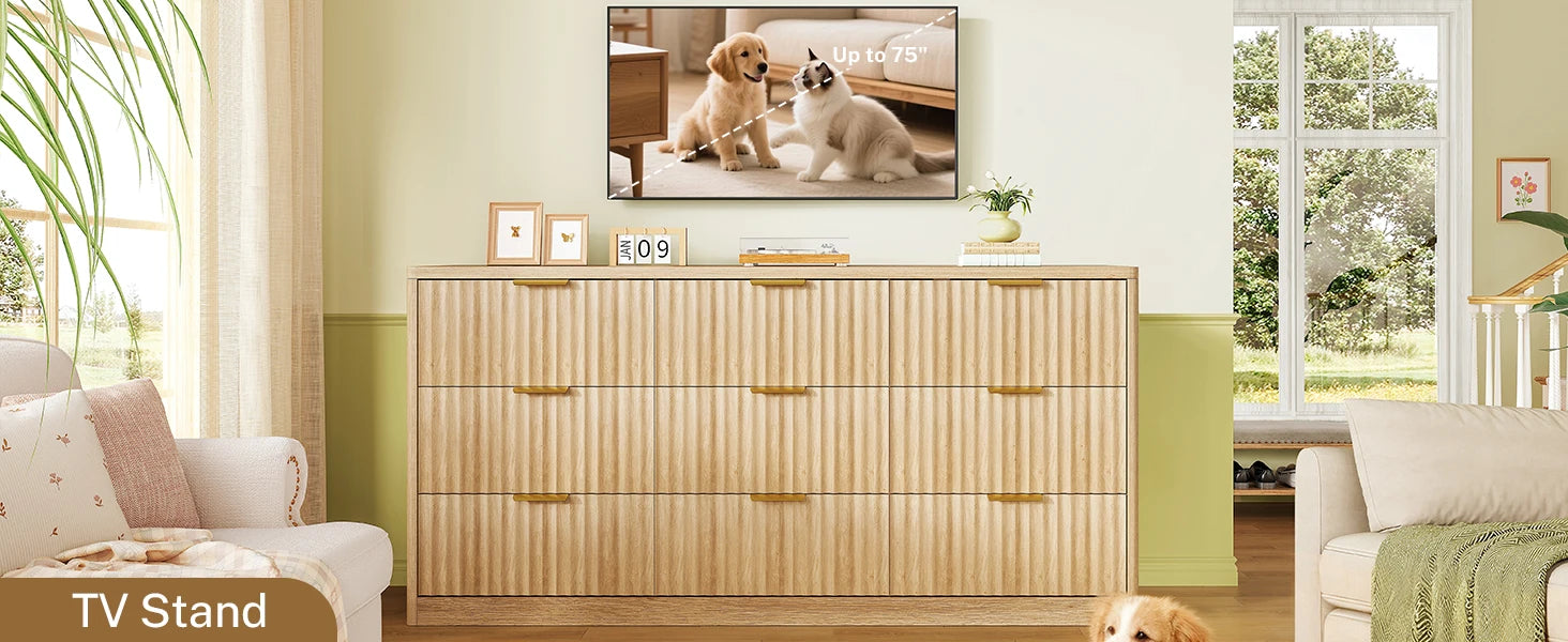Dresser for Bedroom with 9 Drawers