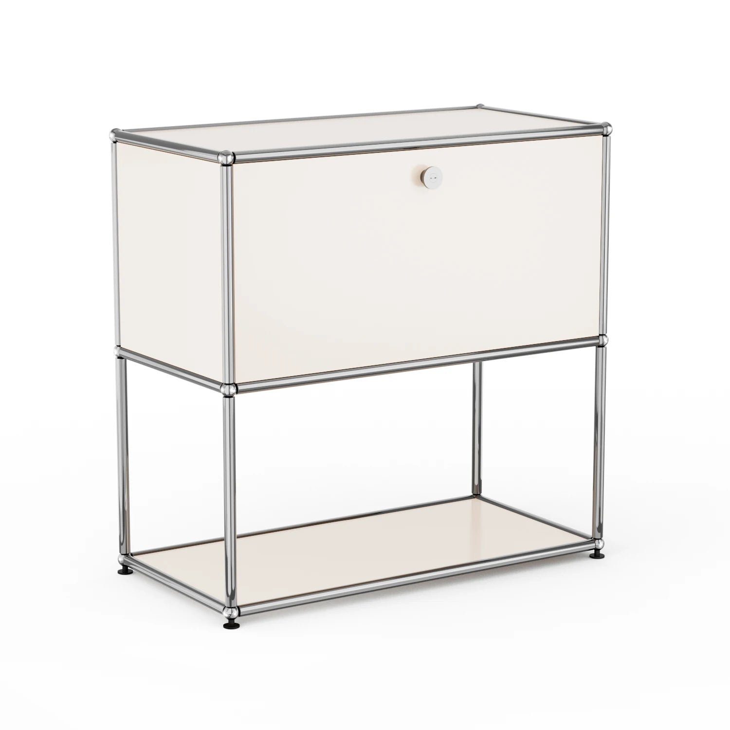 Nightstand Chrome Metal Side End Table