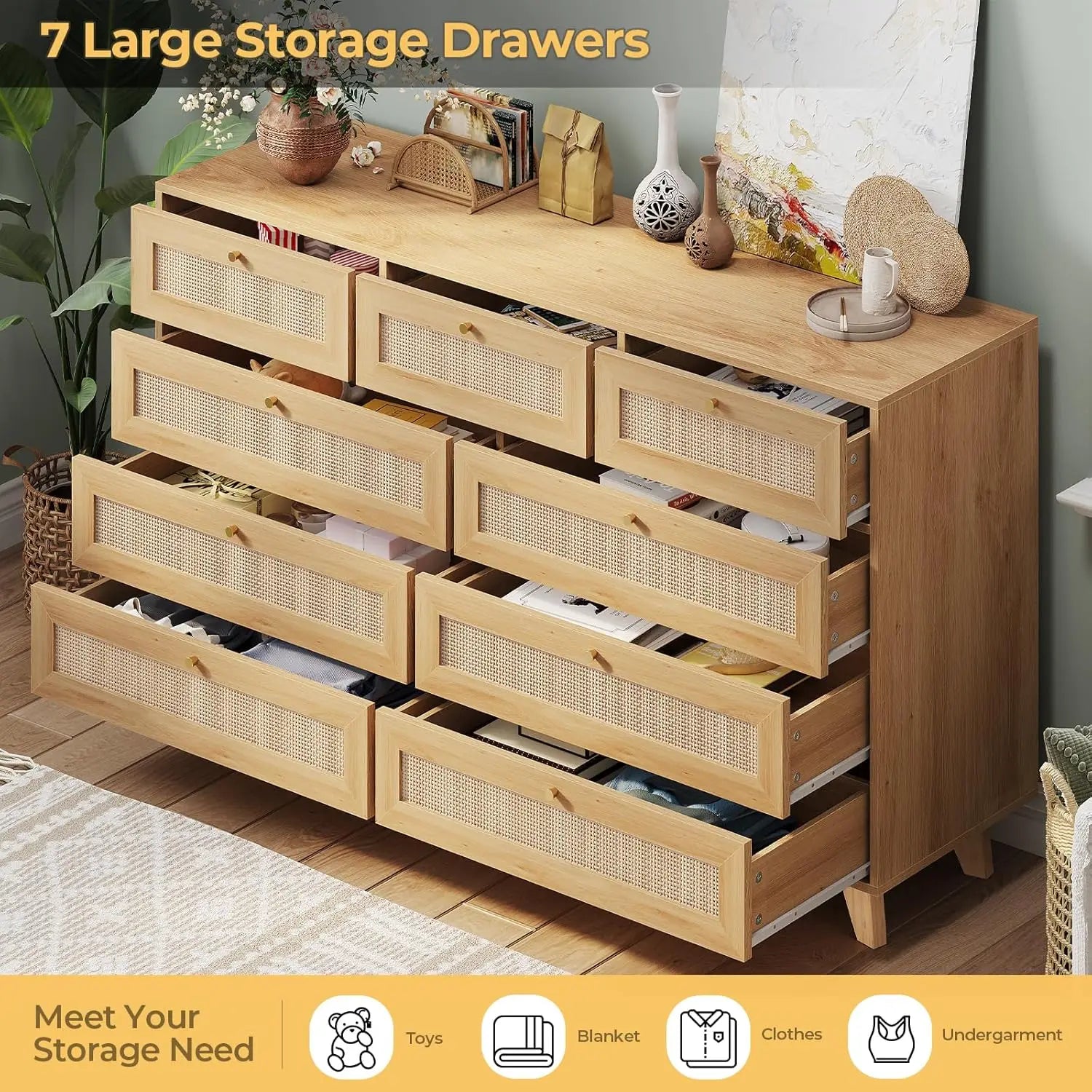 Dresser 5 Drawer Tall Chest