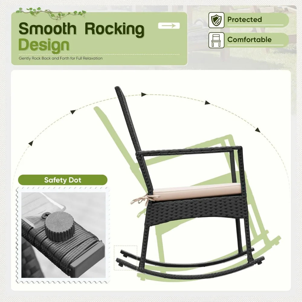 Rocking Chair Outdoor Rattan Patio Chairs