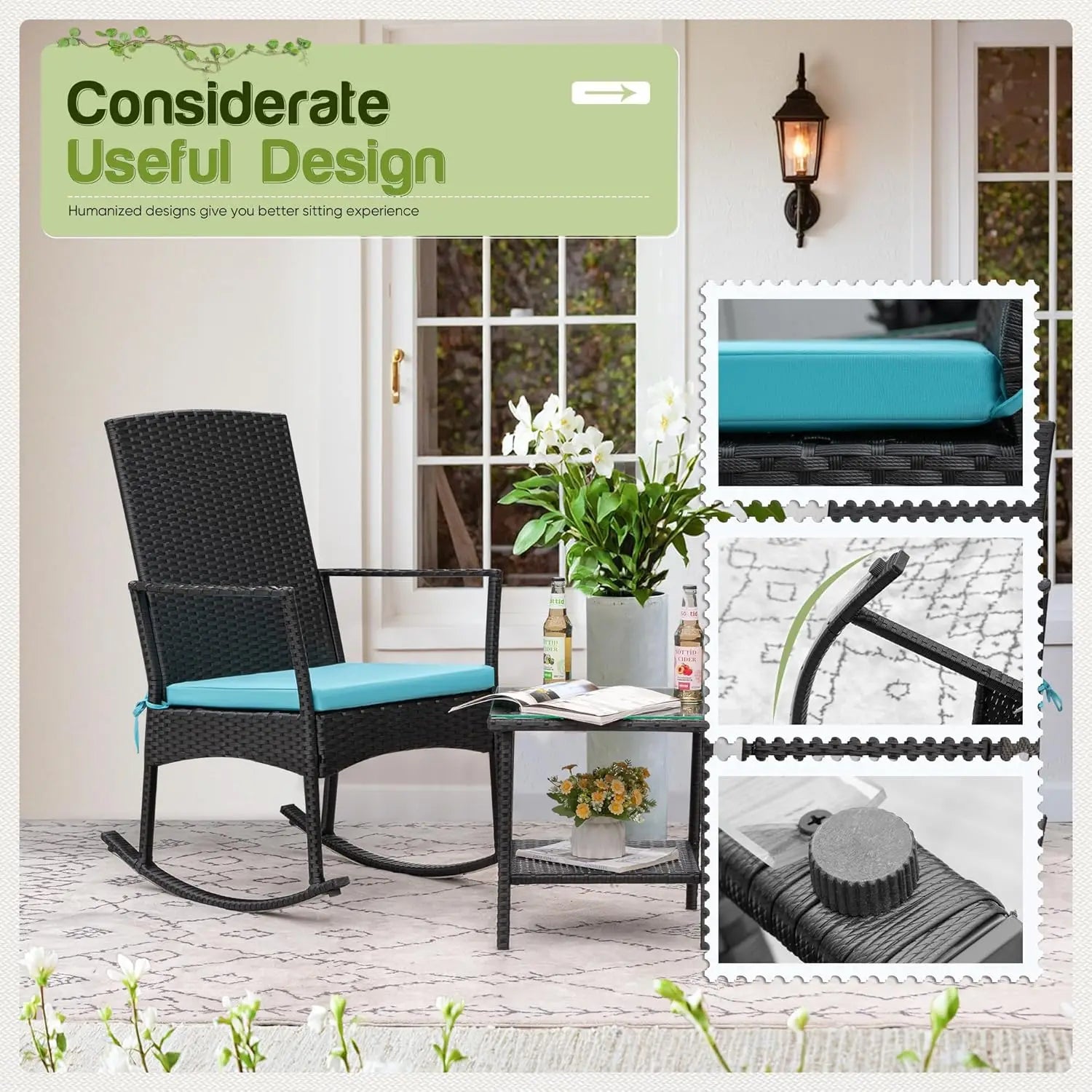 Rocking Chair Outdoor Rattan Patio Chairs