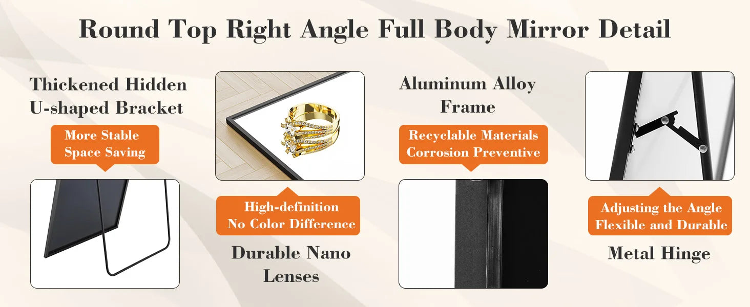 Mirror Standing Hanging or Leaning