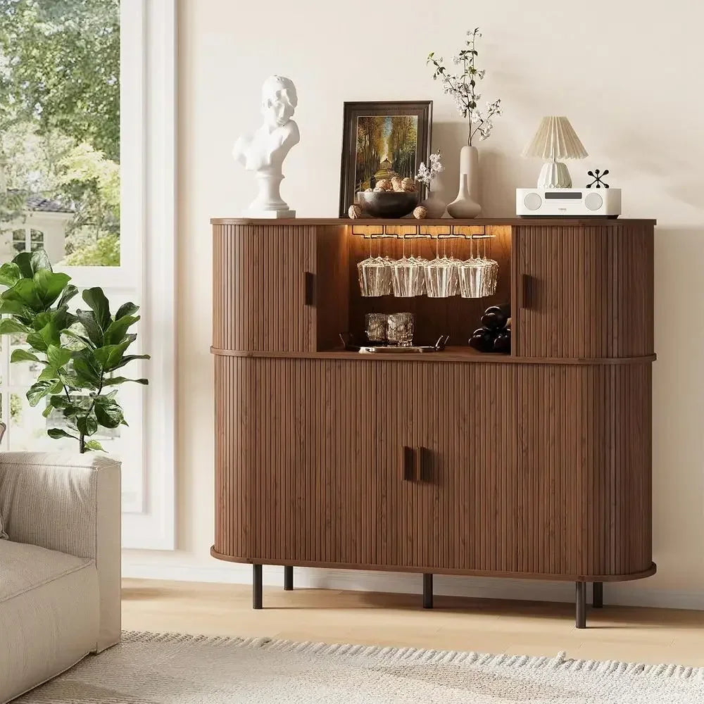 Wine & Liquor Cabinet with Power Outlet