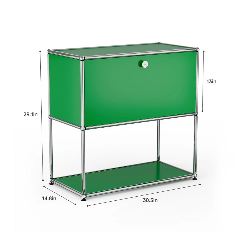 Nightstand Chrome Metal Side End Table