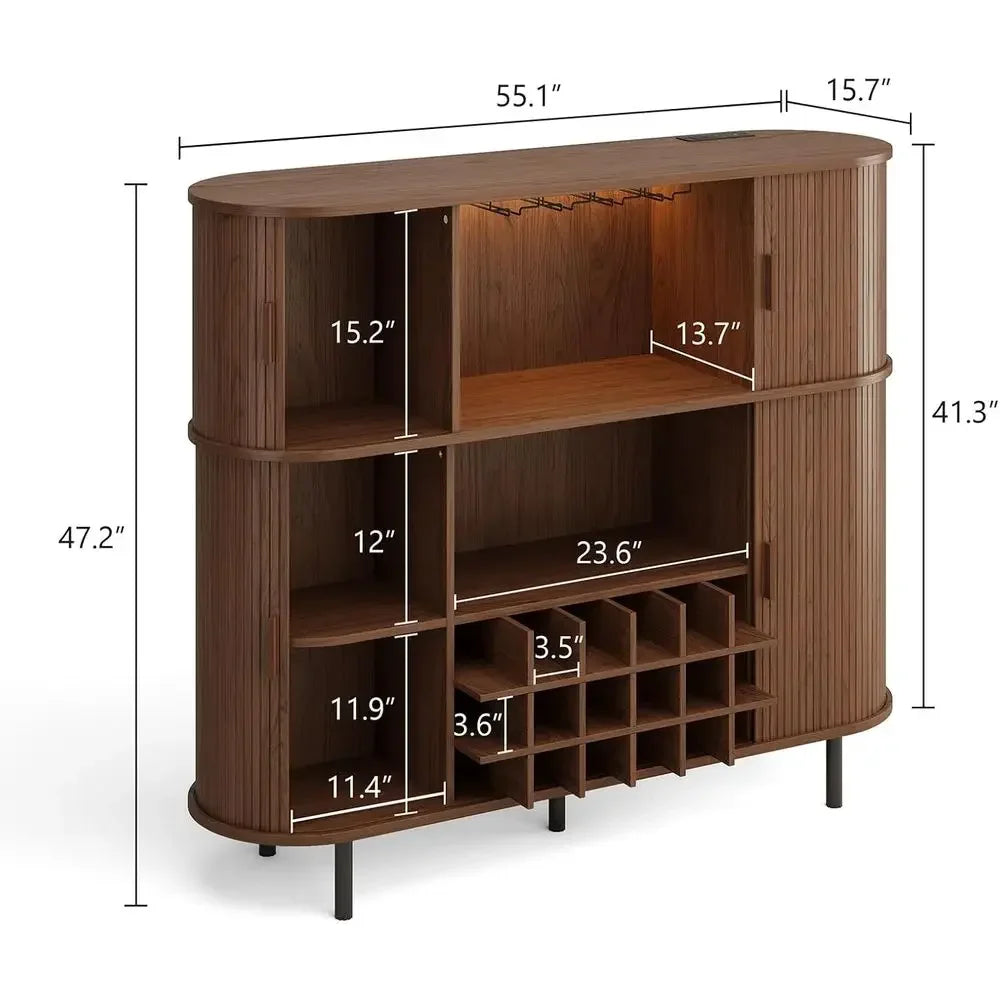 Wine & Liquor Cabinet with Power Outlet