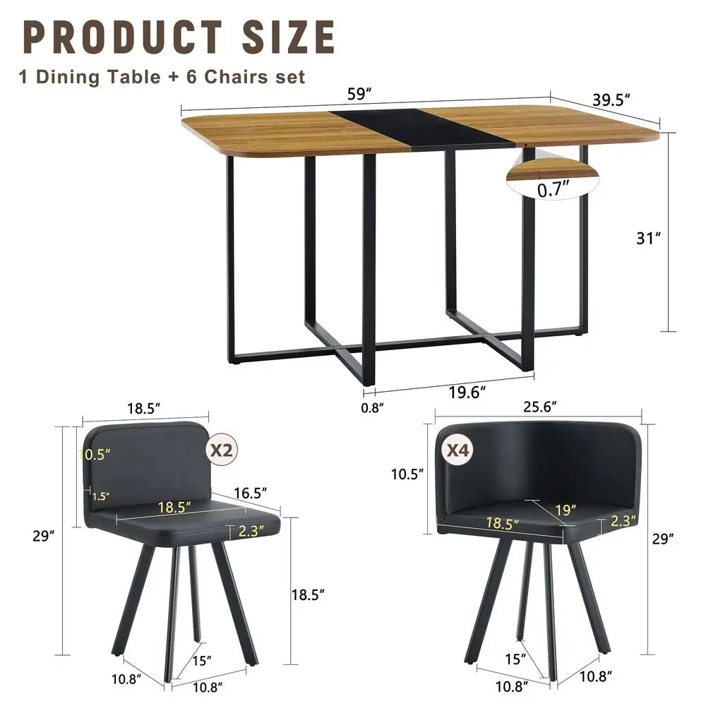 Modern Dining Room Table Set for 6