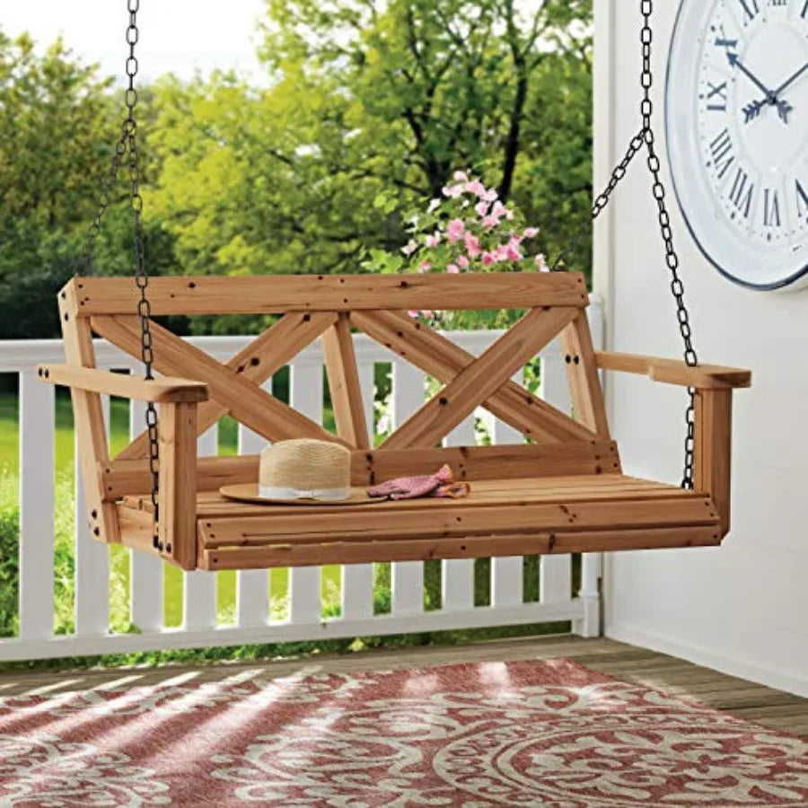 Porch Swing Bench with Two-Person Seating