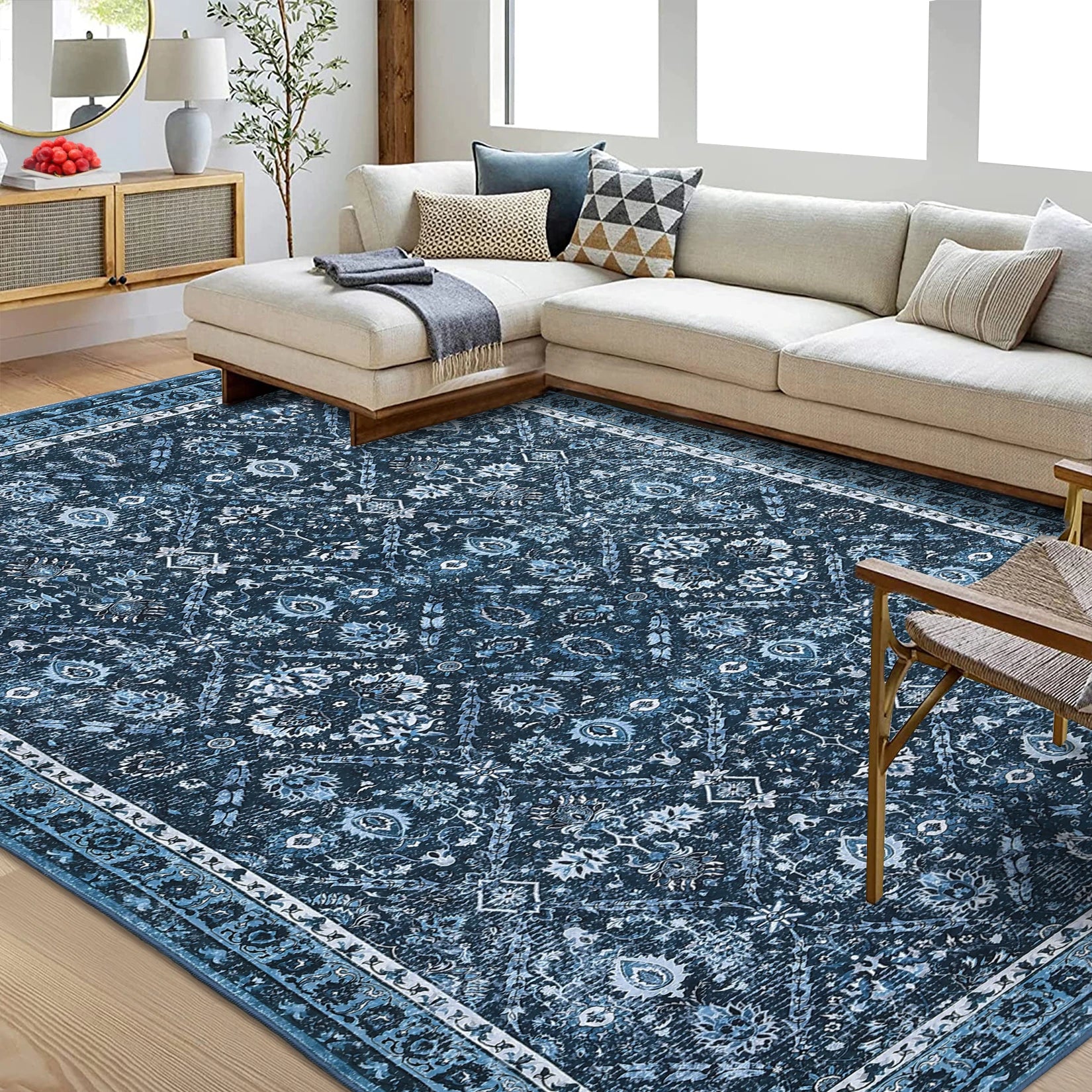 Rug for Living Room, Machine Washable