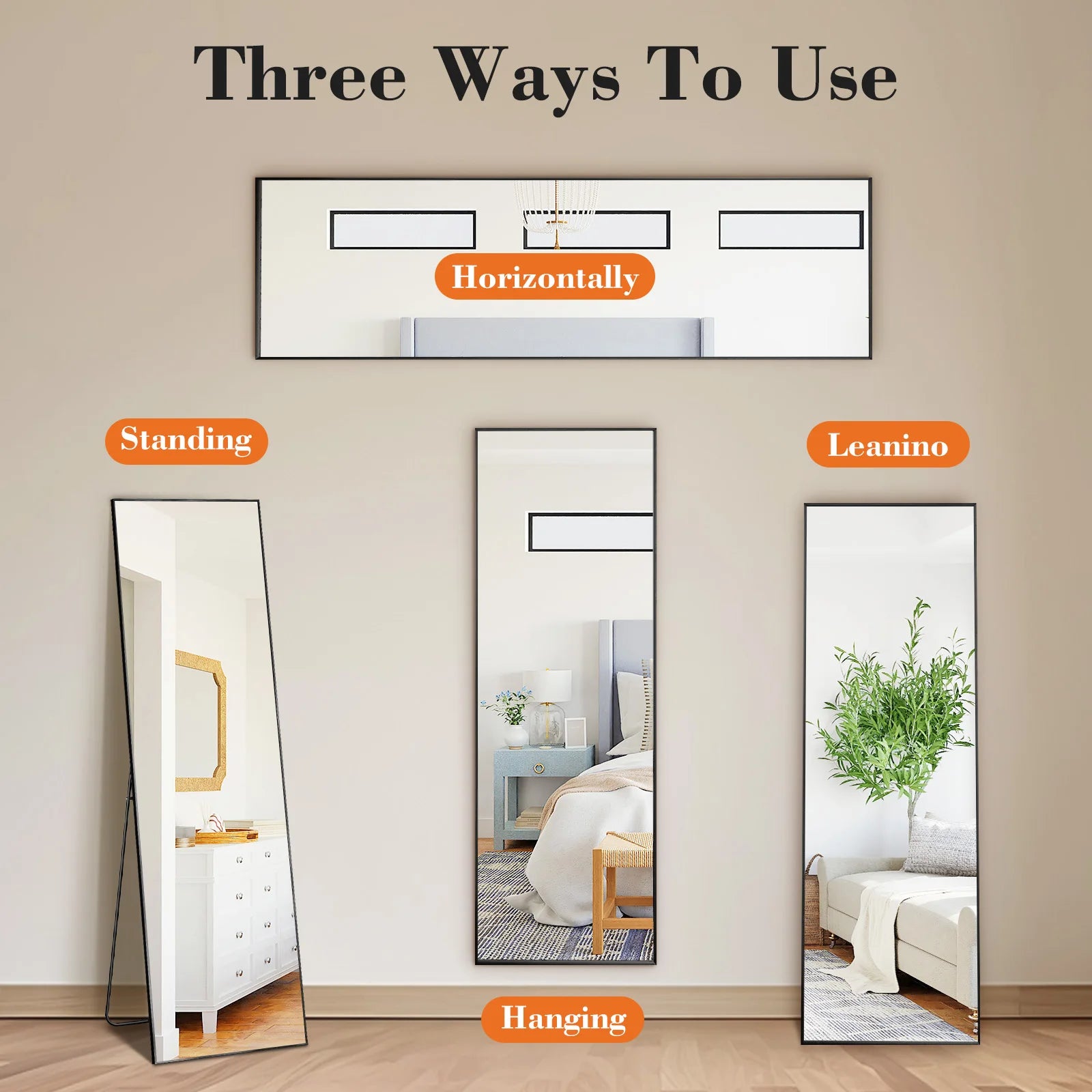 Mirror Standing Hanging or Leaning