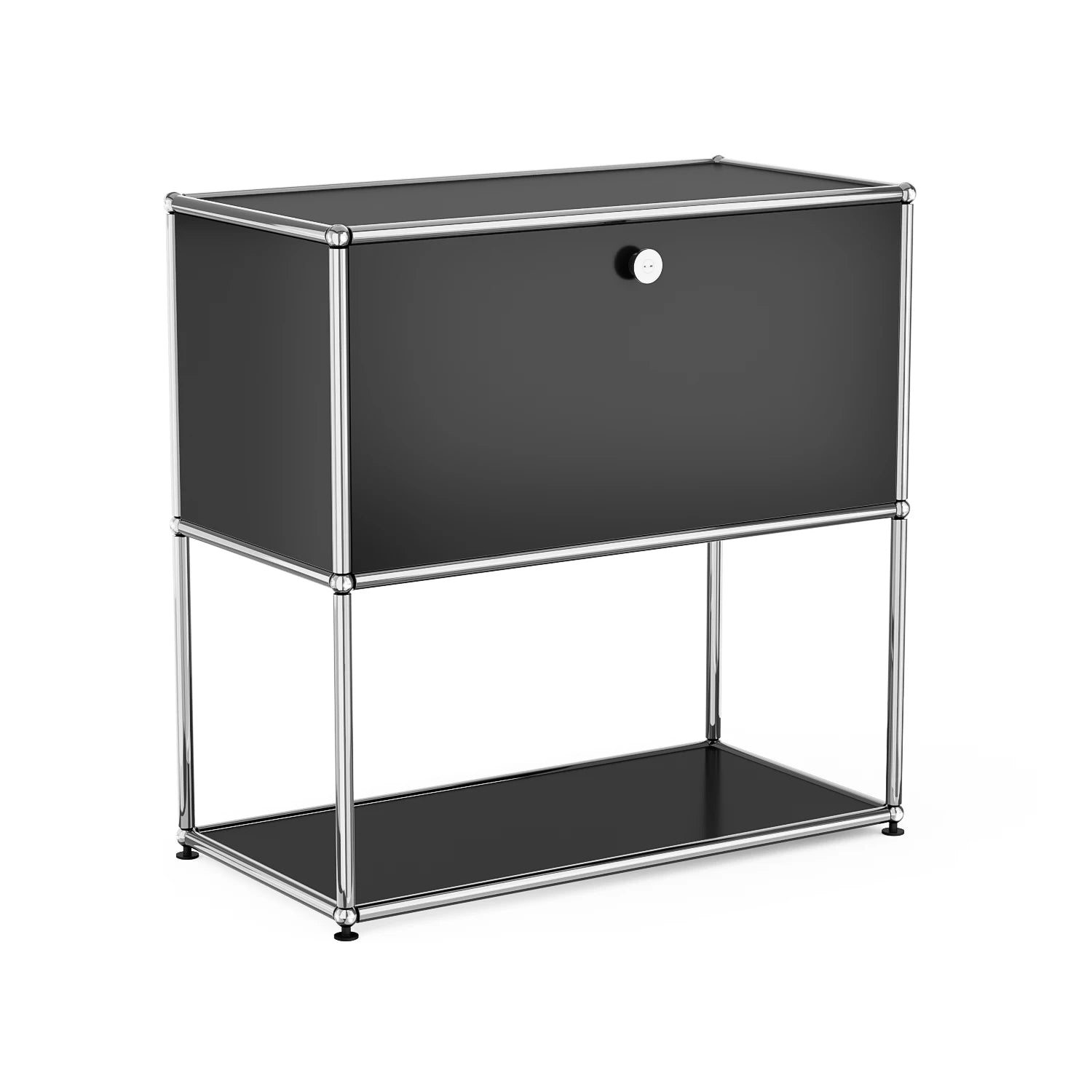 Nightstand Chrome Metal Side End Table