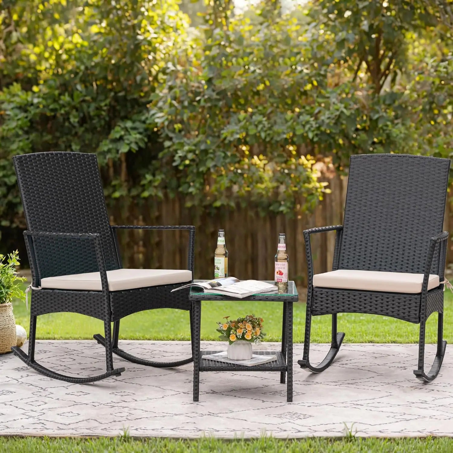 Rocking Chair Outdoor Rattan Patio Chairs
