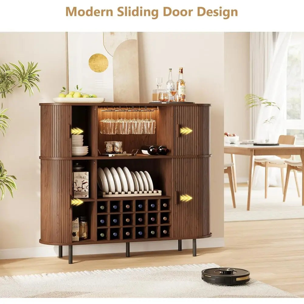 Wine & Liquor Cabinet with Power Outlet