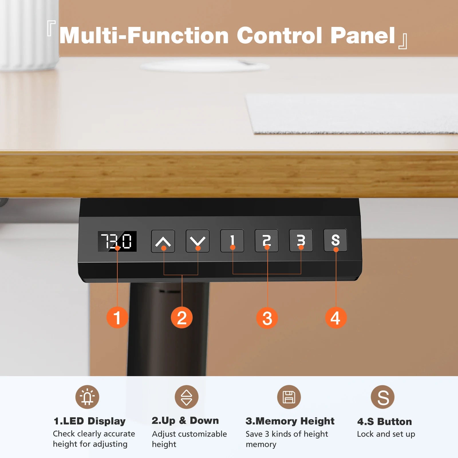 JHK Electric Standing Desk Height Adjustable 40x24 Inch Stand Up Sit Stand Computer Desk Workstation Ergonomic Work Table