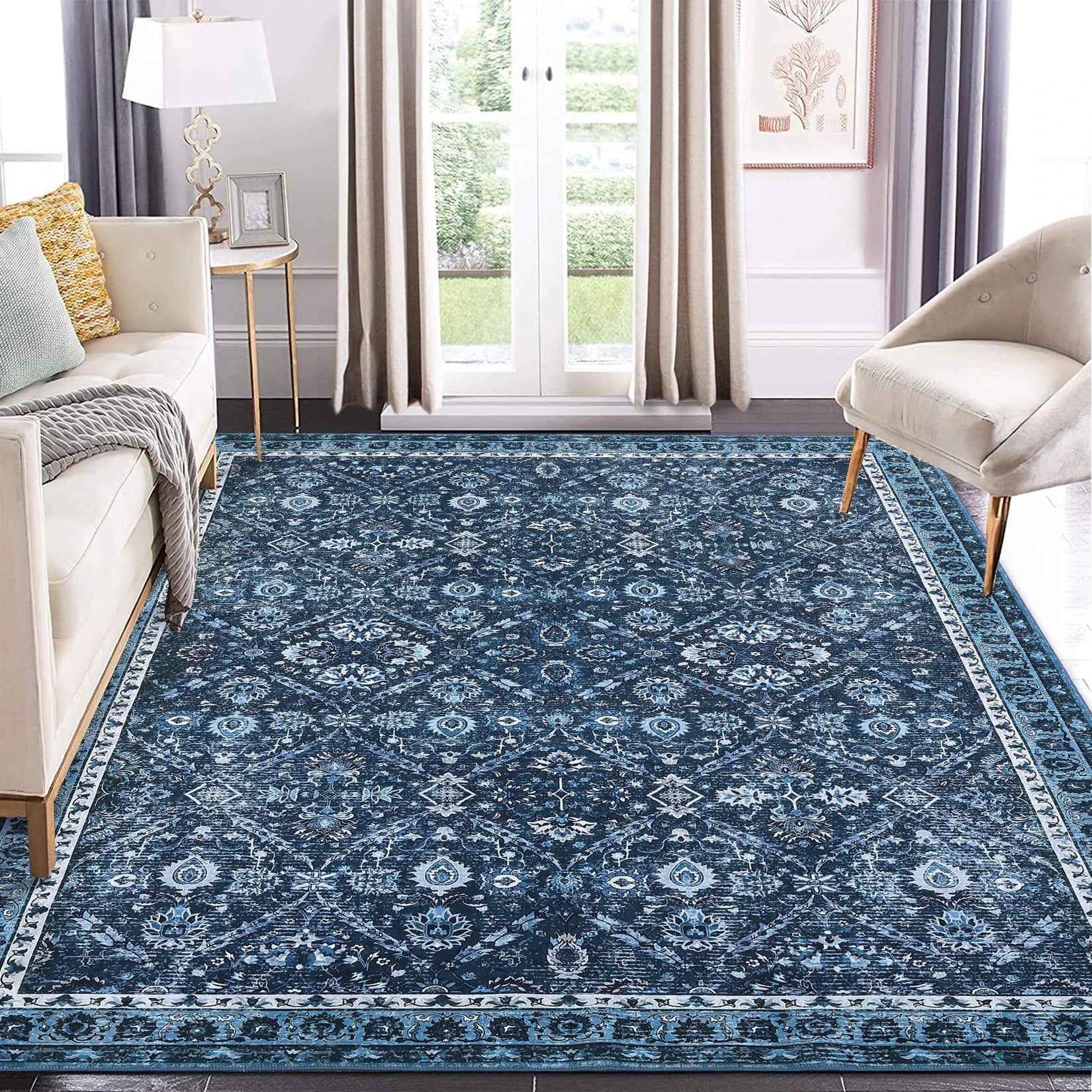 Rug for Living Room, Machine Washable