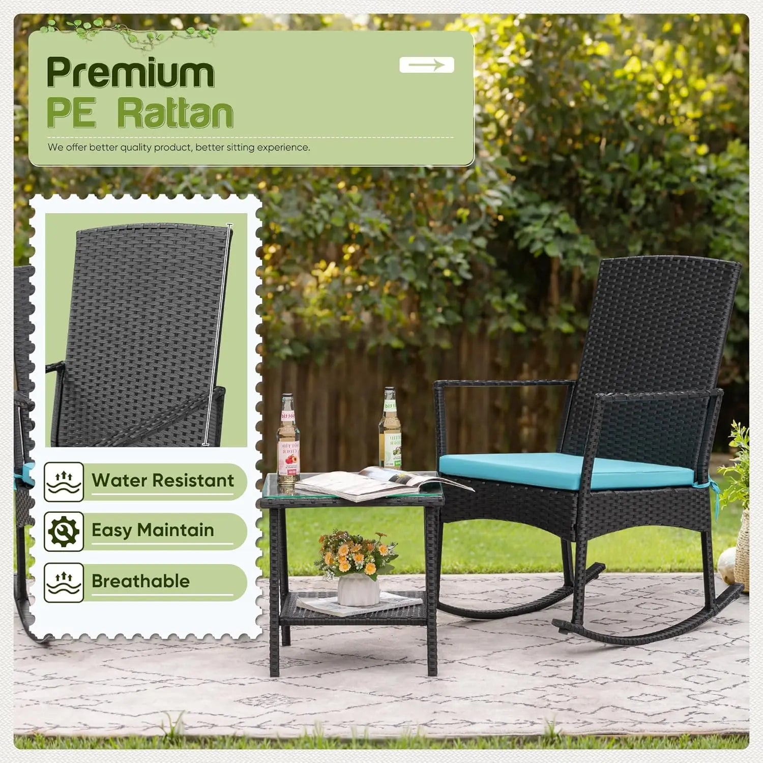 Rocking Chair Outdoor Rattan Patio Chairs