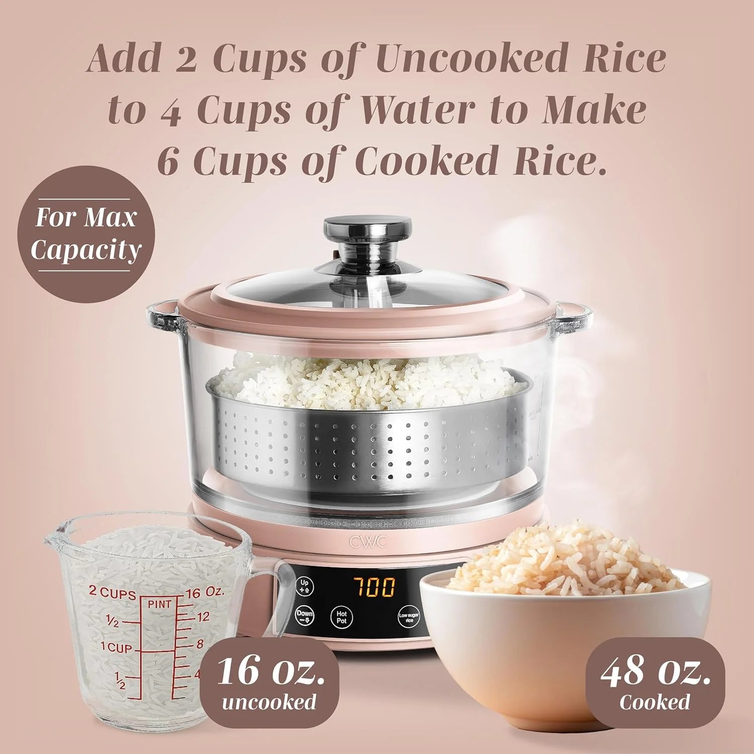 Rice Cooker-Makes 6 Cups Cooked