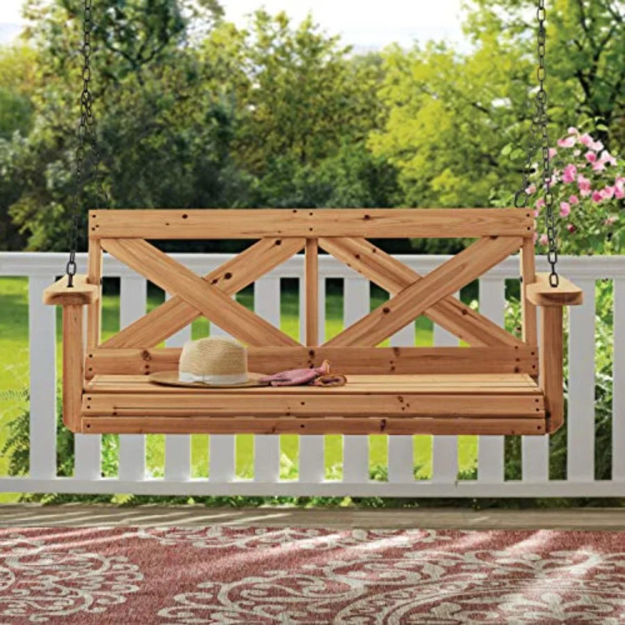 Porch Swing Bench with Two-Person Seating