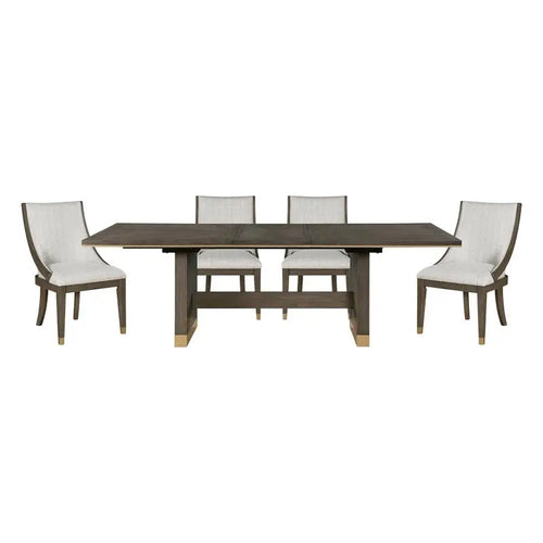 Dining Set with Extension Table and 4 Armchairs