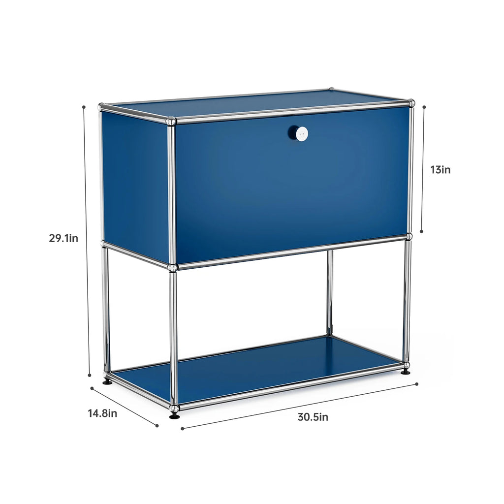 Nightstand Chrome Metal Side End Table