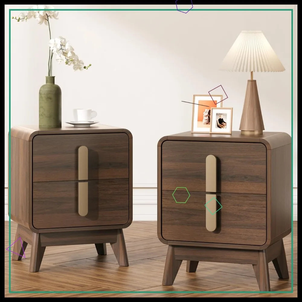 Mid Century Modern Nightstand Set of 2