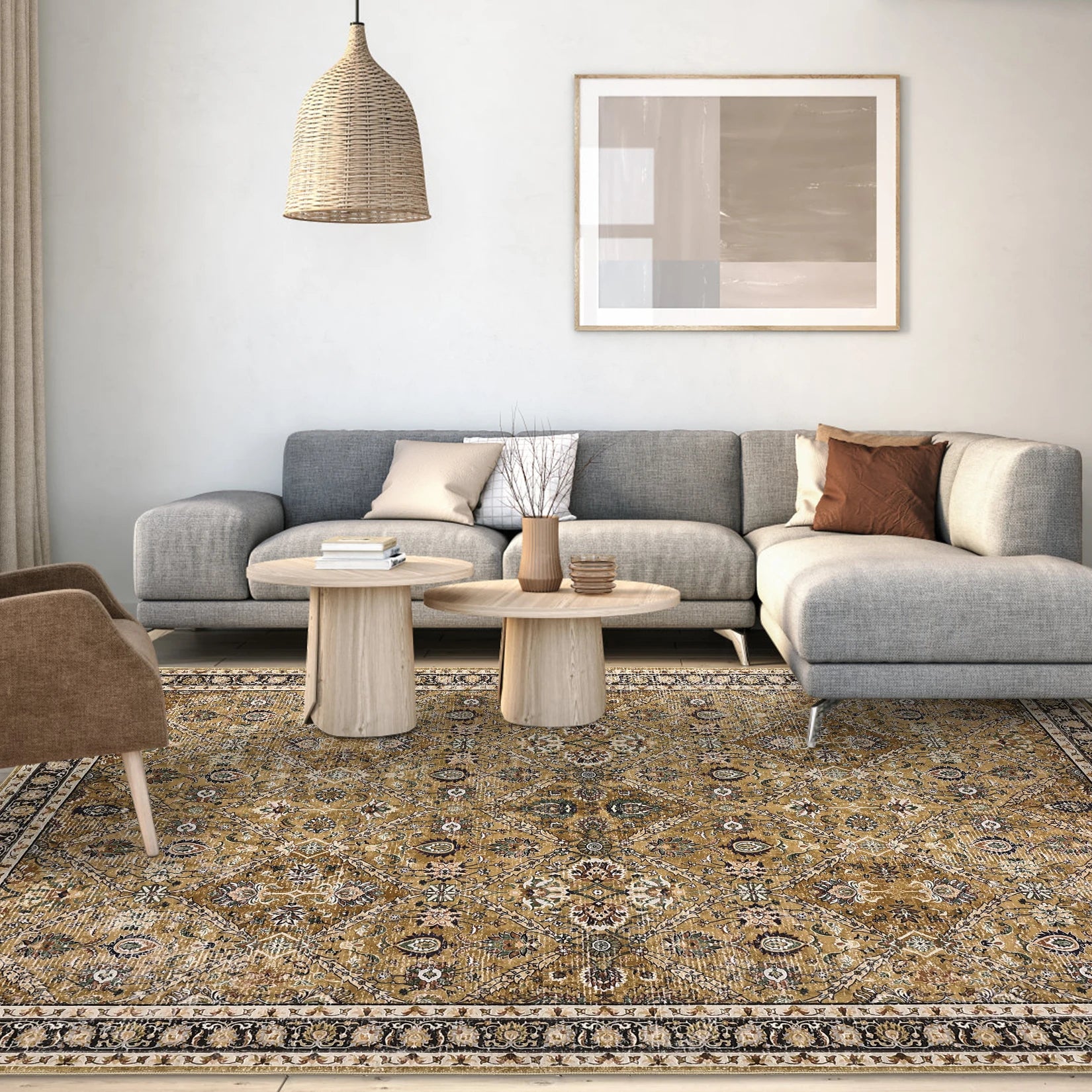 Rug for Living Room, Machine Washable