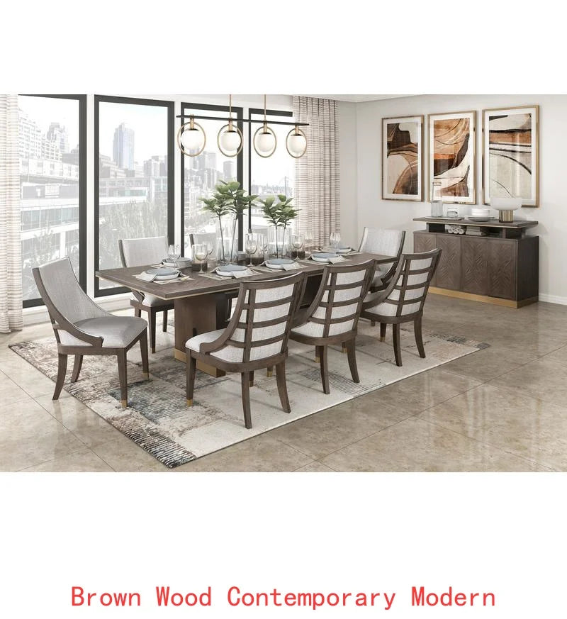 Dining Set with Extension Table and 4 Armchairs