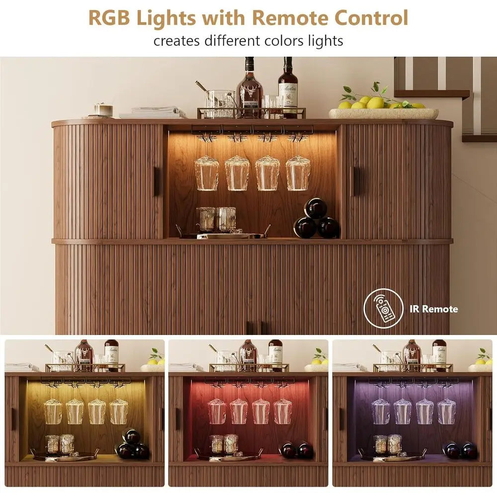 Wine & Liquor Cabinet with Power Outlet