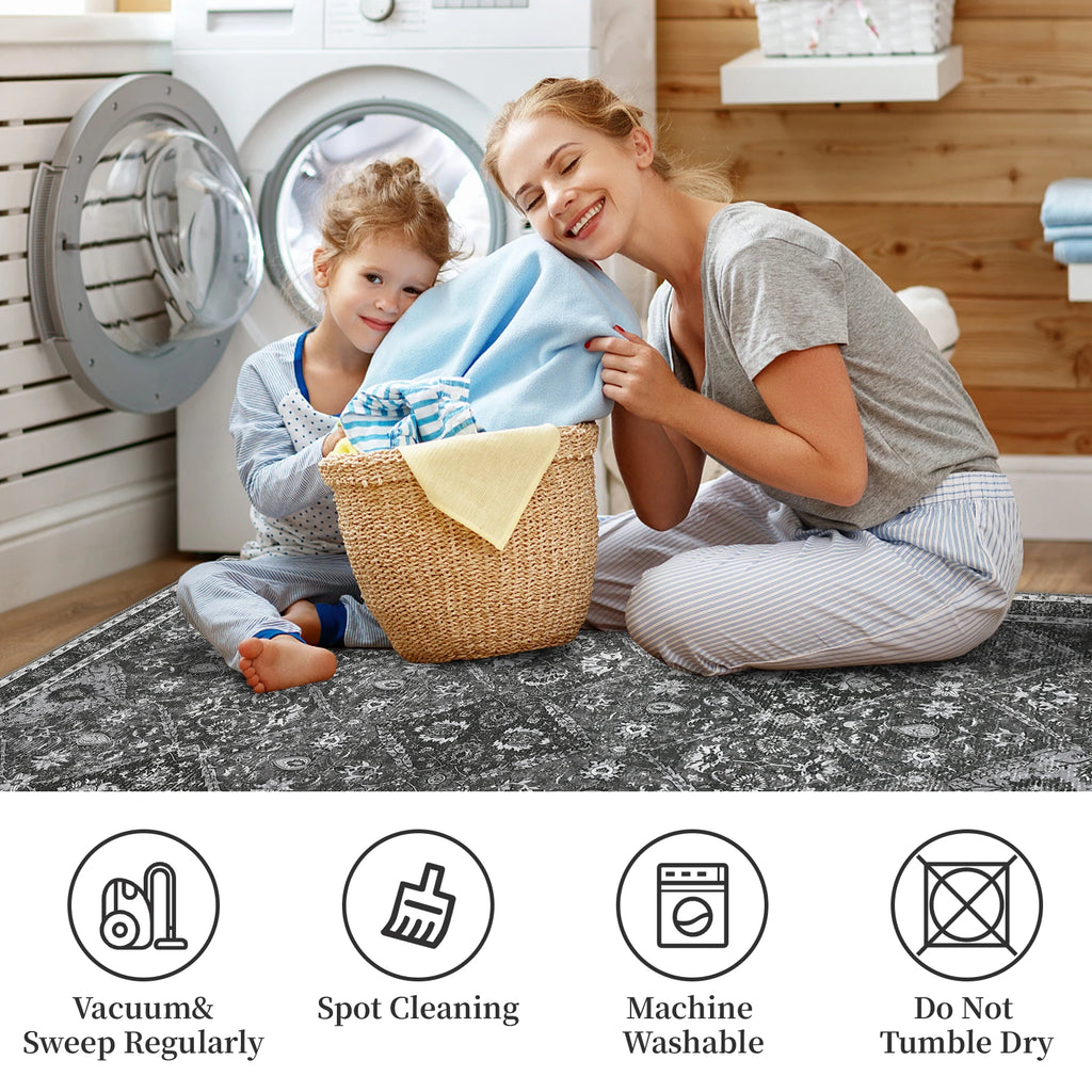 Rug for Living Room, Machine Washable