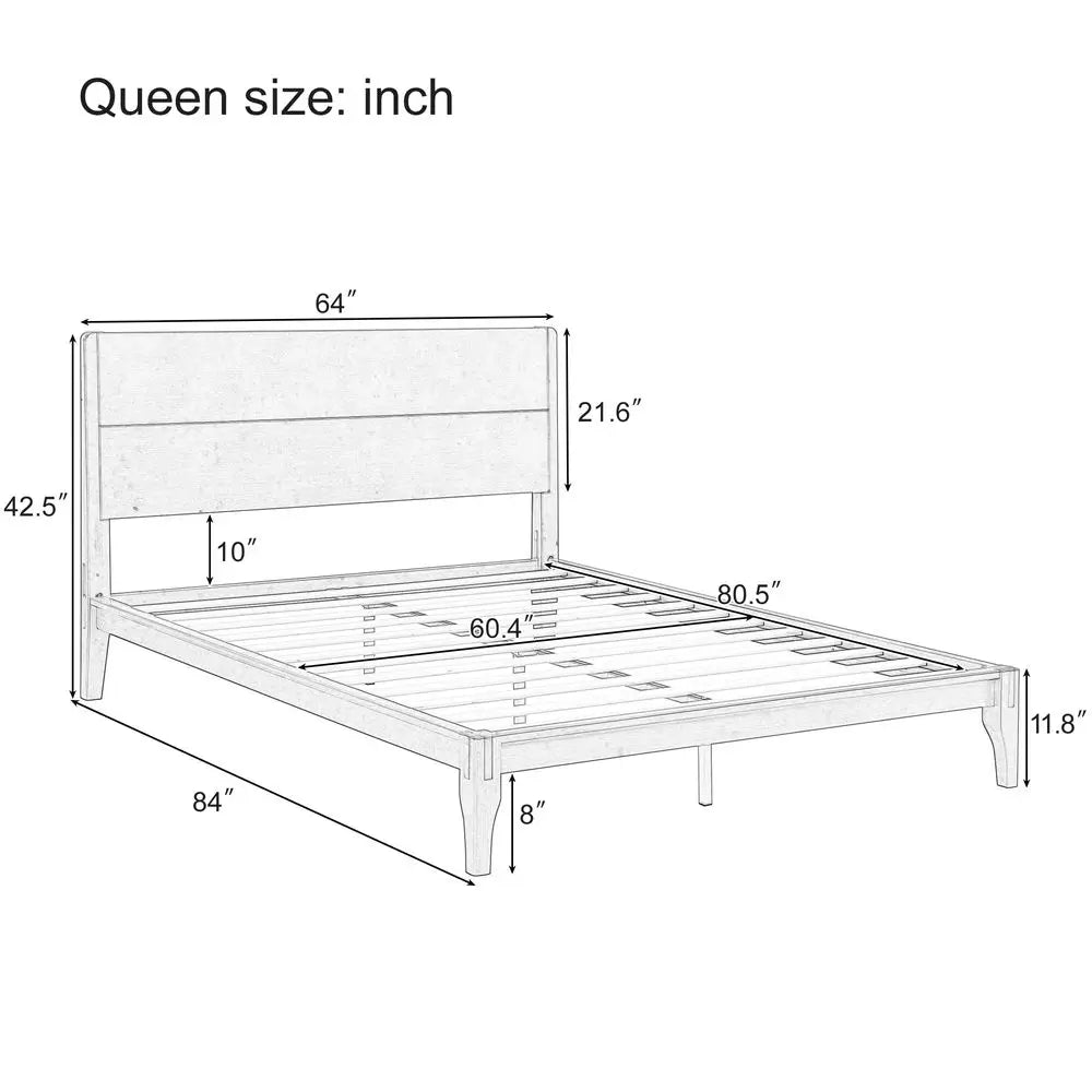 Queen Size Bamboo Platform Bed