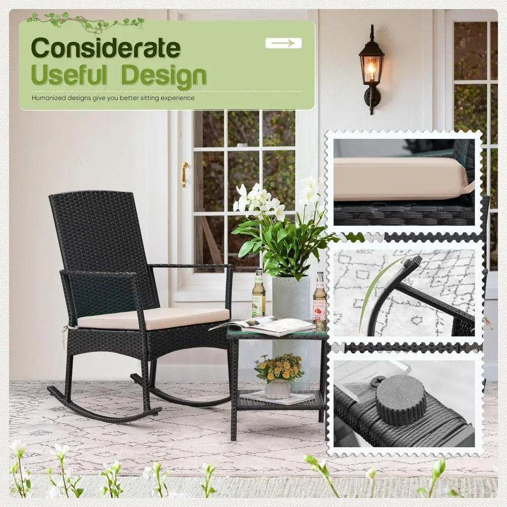 Rocking Chair Outdoor Rattan Patio Chairs
