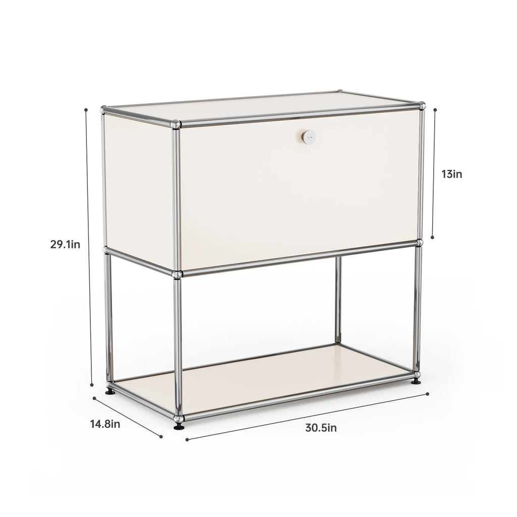 Nightstand Chrome Metal Side End Table