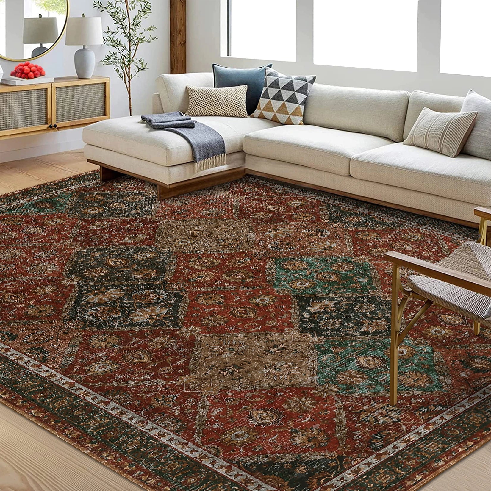 Rug for Living Room, Machine Washable