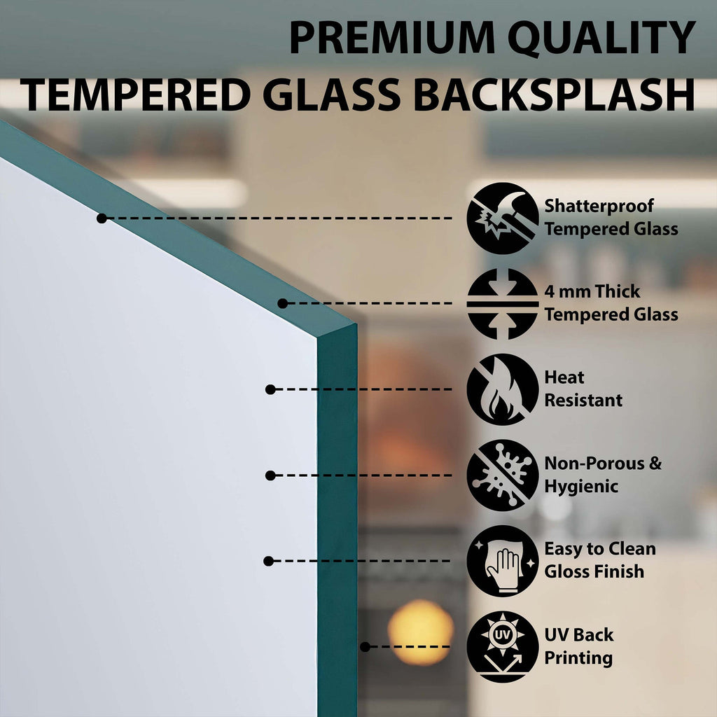 Tree with Roots Kitchen Backsplash – Tempered Glass Backsplash Behind Stove